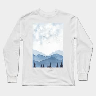 Watercolor mountains Long Sleeve T-Shirt